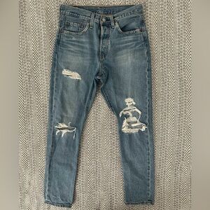 Levi's Blue Distressed Skinny Jeans